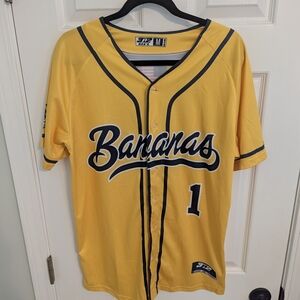 Men's Savannah Bananas Yellow Baseball Jersey Size Medium